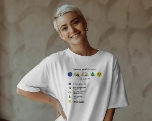 Ormanlar Emojilerle Konuşsa" – Fidan Bağışlı Nakışlı Tişört